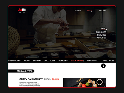 Sushi Restaurant Website Design