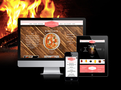 Il Lazzarone Pizzeria Website design fire italian mockup pizza pizzeria web design website wood wordpress