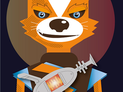 Captain Space Fox character creation illustration vector