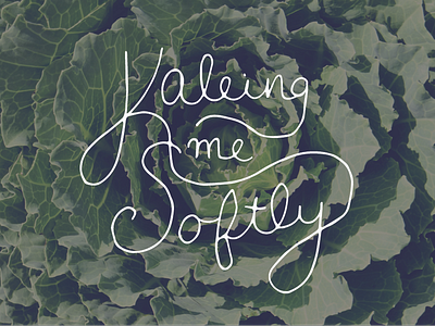 Kaleing Me Softly. cursive handlettering illustration kale lettering