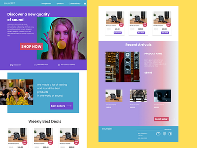 e-commerce design for shopify music store design e commerce earphones music shop shopify ui web design webdesign