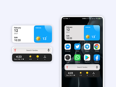 Widgets Weather, Yandex android app app design appui uiapp uidesign uiux weather widget widgets yandex