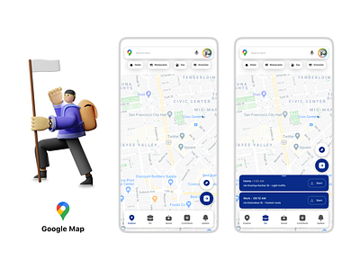 Google Map App appdesign google google design google maps googleapp mobile mobile design mobile ui uiux uiuxdesign