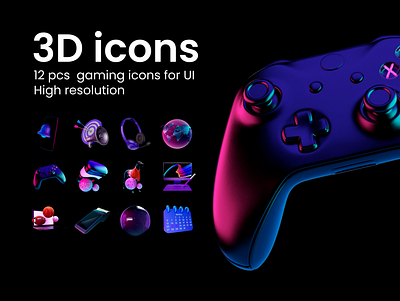 3D gaming icons for Ui 3d 3dicon 3dmodel games gaming icons ui