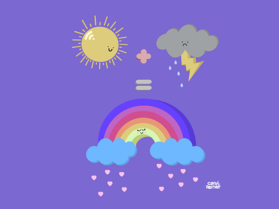 Sun + Rain = Rainbow! animation animation 2d children design illustration illustrator kids procreate