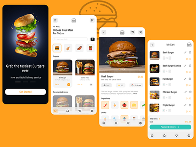 Food delivery app app burger design eating food food delivery food delivery app food order mobile order ui ux