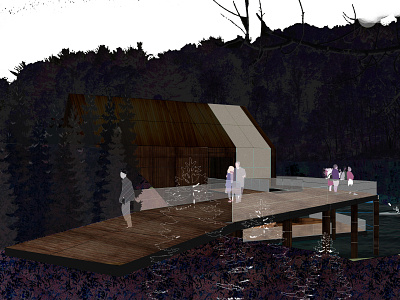 BoatHouse NightRender design illustration