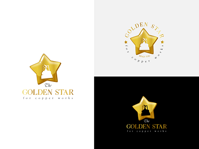 golden star logo copper gold golden star