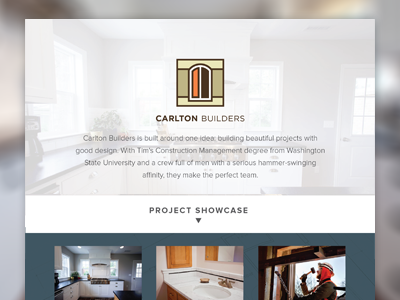 Carlton Builders home page web design wordpress
