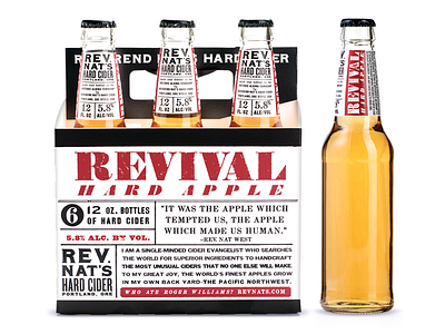 Rev. Nat's Sixpack black white and red all over booze bottle hard cider label pdx portland revnats six pack