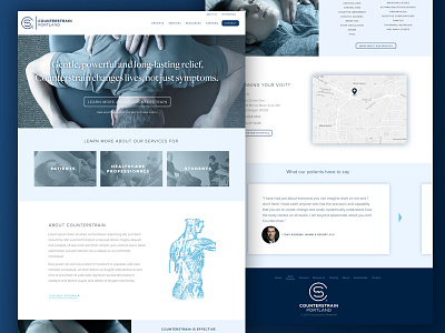 Counterstrain Redesign blue blueblue homepage so much blue website why is it always blue wordpress