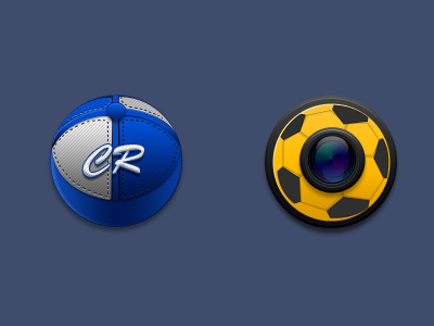 Two Icons camera football hat icon