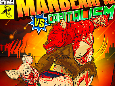 Manbearpig Comic Book Cover comic book illustrator manbearpig photoshop red