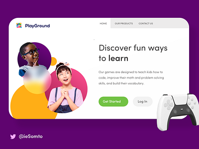 Landing Page for PlayGround branding gaming landing page design purple ui ui ux web design