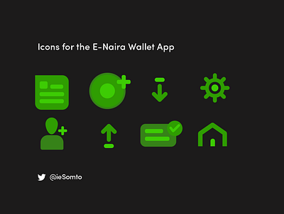 Icons for the E-Naira Wallet App custom icon green icon icon design icons