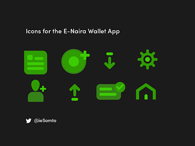 Icons for the E-Naira Wallet App