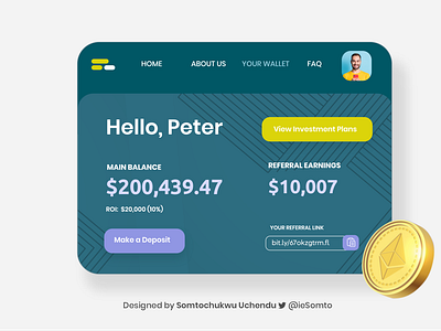 Dashboard Design for a Crypto Investment Website