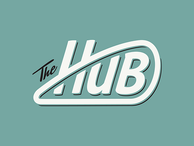 The Hub Design + Printshop logo modern printshop retro