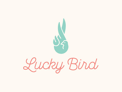 Lucky Bird Logo bird logo retro script tattoo