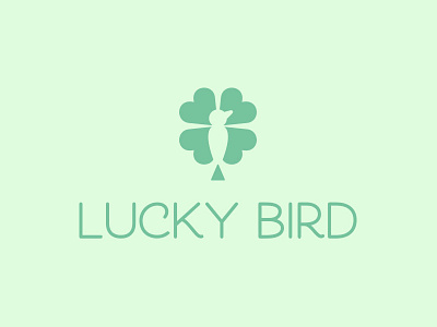 Lucky Bird Two bird green logo luck retro