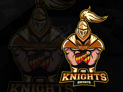 Modern, Unique Knights Mascot Gaming Logo business clean design creative design design esports logo gaming gladiator logo graphic design illustration knight knights logo logo maker mascot minimalist logo