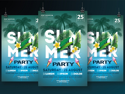 Party Poster Design white