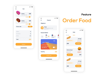 Food App Ui creative design design template food food order food service mobile app order ui ux