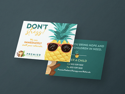 Premier Pediatric Therapy | Postcard design illustration vector