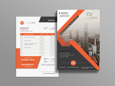 Clearview | Invoice branding design illustration illustrator logo vector