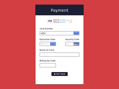 Credit Card Payment Form ui