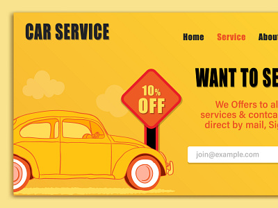 Landing Page Car branding design ui ui design ui ux uidesign ux ux design uxdesign viral viral design web web design webdesign webdesigner website yellow