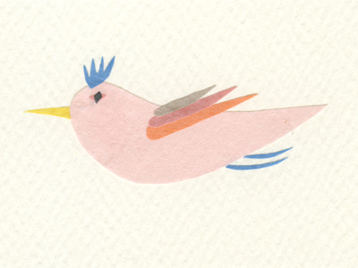 tori bird hand made paper illustration tori