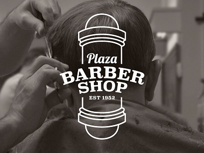 Plaza Barber Shop barber shop barbershop gabriel schut logo men traditional vintage