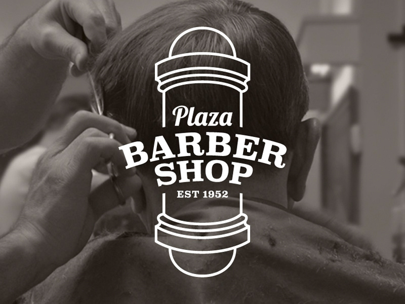 Plaza Barber Shop logo barbershop barber shop gabriel schut traditional vintage men