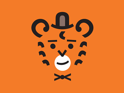 Mr. Tiger animal gabriel schut minimal orange tiger typography vector