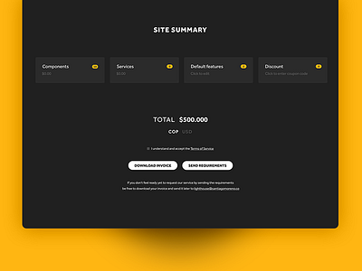 Order Review black cart clean desktop service ui ux yellow