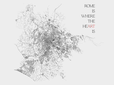 Rome is where the Art is. digital art digitalart heart maps poster pun rome