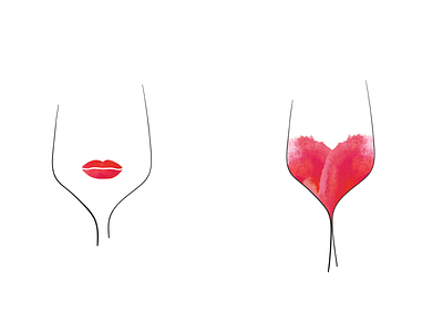 Wine Lips, Wine Love digital art digitalart heart illustration lips love poster wine wine glass