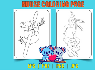 Koala Coloring Page for Kids Graphic coloring book coloring page coloring pages design icon illustration kdp logo ui vector