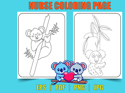 Koala Coloring Page for Kids Graphic
