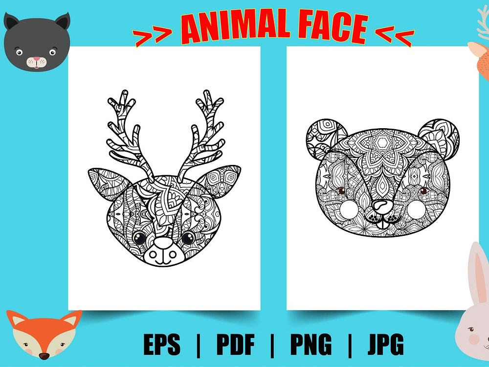 Animal Face Coloring Page by Design Point on Dribbble