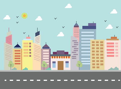 City design illustration minimal