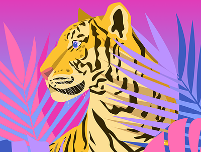 Lurking Tiger animal design figma illustration tiger vector