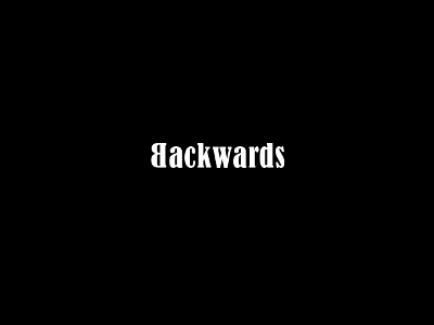 Backwards black and white clean creative minimal word play