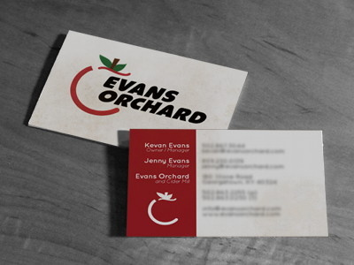 Evans Orchard business card clean print product