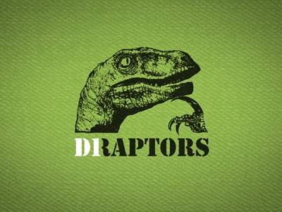 D1 Raptors cloth contrast dinosaur logo stencil