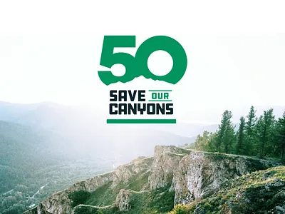 Save Our Canyons 50 Years Logo branding brandmark design graphic design identity logo logo design non profit outdoors salt lake city visual visual identity