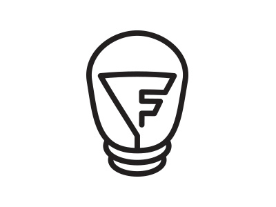 Lightbulb F Mark branding brandmark concept design identity lettering logo logomark mark