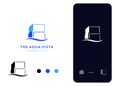 Aqua Vista brand identity branding distinctive graphic design logo simple