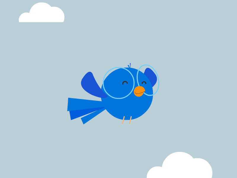 Blue Bird after effect animation bird cute flying loop lottie motion graphics